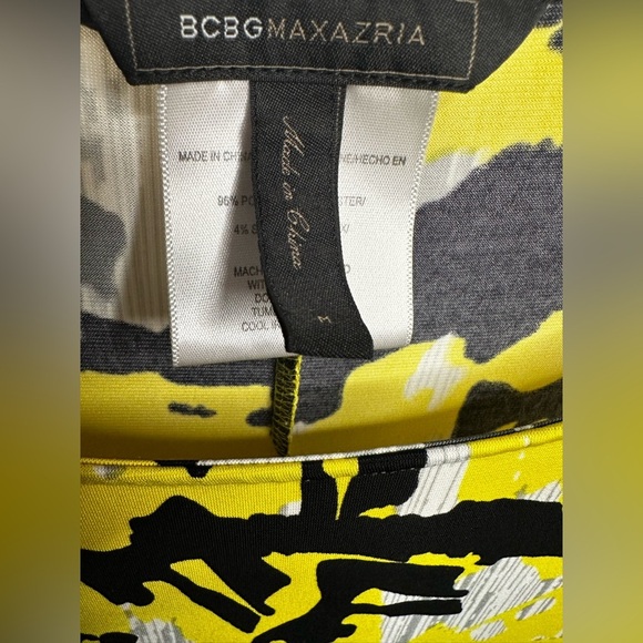 BCBG Max‎ Azria Tie Dress Size M Black and Yellow - Picture 3 of 4